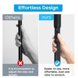 Tension Curtain Rod Black Shower Rod 40-166IN Extra Long Adjustable Tension