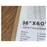 $50 Lotus Cordless 2" Faux Wood Darkening Blind, Snow White, 36x60