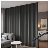 $74 Room Divider Blackout Curtains & Track Set Wall Mount Extra Wide