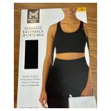 MEMBERS MARK SEAMLESS RACERBACK SPORTS BRA Size M