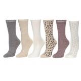 Cuddle duds crew socks, six pair size 4 to 10