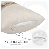 Easter Pillow Covers 12x20 Set of 2 - Bunny Floral Linen Cushions