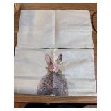 Easter Pillow Covers 12x20 Set of 2 - Bunny Floral Linen Cushions