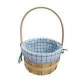 9" Chipwood with Liner Easter Basket Cool Blue Plaid - Spritz