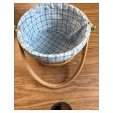 9" Chipwood with Liner Easter Basket Cool Blue Plaid - Spritz