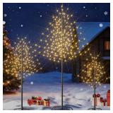$60 Outdoor Lighted Tree Set of 3: 4ft, 6ft, 8ft LED