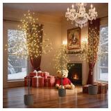 $60 Outdoor Lighted Tree Set of 3: 4ft, 6ft, 8ft LED