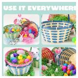 JOYIN 3Pcs Easter Bamboo Baskets with Handle, Woven Gift Baskets