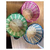 JOYIN 3Pcs Easter Bamboo Baskets with Handle, Woven Gift Baskets