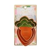 Cook with Color 3pc Carrot Cookie Cutter Set