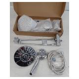 TotalSpa Hybrid Rainfall Showerhead With Adjustable Arm, Chrome, 2 Pack