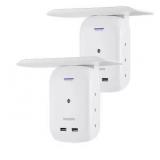 Philips 6-Outlet Surge Protector with USB Ports, lot of 2,Black