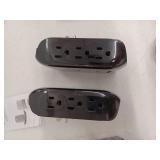 Philips 6-Outlet Surge Protector with USB Ports, lot of 2,Black