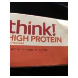 think! Protein Bars, High Protein Snacks, Gluten Free, High Fiber, Peanut Butter Chocolate Chunk, 10 Count