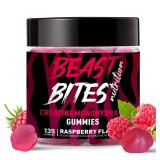 BEAST BITES Nutrition Creatine Monohydrate Gummies for Men & Women - 5g of Creatine Monohydrate per Serving - Sugar Free,Vegan, Raspberry Flavor, 135 Count (45 Servings).