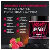 BEAST BITES Nutrition Creatine Monohydrate Gummies for Men & Women - 5g of Creatine Monohydrate per Serving - Sugar Free,Vegan, Raspberry Flavor, 135 Count (45 Servings).