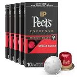 Peet s Coffee Espresso Capsules Crema Scura  Intensity 9  50 Count Single Cup Coffee Pods Compatible with Nespresso Original Brewers SELL BY 10/27/2025