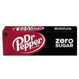 Dr Pepper Zero Sugar Soda Pop  12 fl oz  12 Pack Cans