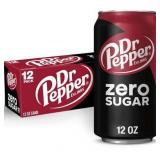Dr Pepper Zero Sugar Soda Pop  12 fl oz  12 Pack Cans