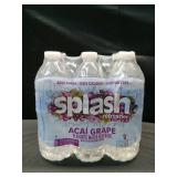 SPLASH NATURAL WATER BEVERAGE ACAI GRAPE FLAVOR 6-16 OZ BOTTLES