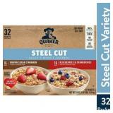 Quaker  Steel Cut Quick 3-Minute Oatmeal  Variety Pack  Stovetop Oatmeal  32 Packets