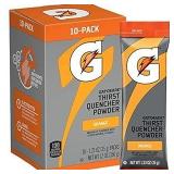Gatorade Thirst Quencher Powder Orange Naturally Flavored 12 Oz 10 Pack
