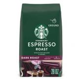 Starbucks Espresso Roast  Ground Coffee  Dark Roast Hot or Iced Coffee  28 oz