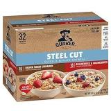Quaker  Steel Cut Quick 3-Minute Oatmeal  Variety Pack  Stovetop Oatmeal  32 Packets