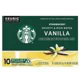 Starbucks Vanilla Flavored Coffee K-Cup Pods | Blonde Roast | Coffee Pods for Keurig Brewers | 1 Box (10 Pods)