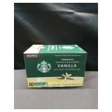 Starbucks Vanilla Flavored Coffee K-Cup Pods | Blonde Roast | Coffee Pods for Keurig Brewers | 1 Box (10 Pods)