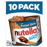 Nutella & Go! Hazelnut Spread with Pretzel Sticks  On-the-Go Snack Cups  10 Packs  19 oz