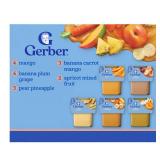 Gerber Non-GMO Baby Food Stage 2 Tropical Adventure Variety Pack Puree 2oz Tubs (32 Pack)
