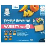 Gerber Non-GMO Baby Food Stage 2 Tropical Adventure Variety Pack Puree 2oz Tubs (32 Pack)