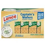 Lance Sandwich Crackers  Captain s Wafers Cream Cheese and Chives  20 Packs  6 Sandwiches Each