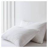 Three Geese White Goose Feather Down Pillows Super King Size,Cotton Pillows Set of 2-100% Cotton, Medium Firm,Soft Support