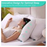 Three Geese White Goose Feather Down Pillows Super King Size,Cotton Pillows Set of 2-100% Cotton, Medium Firm,Soft Support