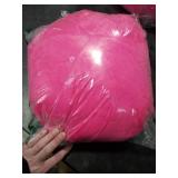 Uvvyui Hot Pink Ball Pillow, 11.8 Cute Round Throw Pillow Faux Rabbit Fur Room Decorative Throw Pillow, Ball Shaped Pillow Plush Cushion for Couch, Sofa, Bedroom