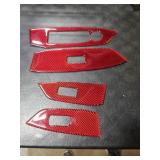 nuoozy Carbon Fiber Door Window Control Switch Button Frame Panel Cover Trim Compatible with Mazda CX-5 2017 2018 2019 2020 2021 2022 Interior Accessories Red (4Pcs)