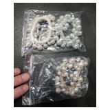 OURWORTL Pearl Hair Scrunchies for Women Hair Accessories 3 PCS Beaded Hair Ties Elegant Hair Decoration Cute Elastic Hair Bands Ponytail Holder