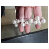 OURWORTL Pearl Hair Scrunchies for Women Hair Accessories 3 PCS Beaded Hair Ties Elegant Hair Decoration Cute Elastic Hair Bands Ponytail Holder