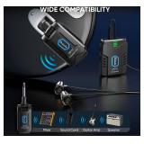 Ueteto Wireless in Ear Monitor System 2.4GHz Mono IEM System with Transmitter Beltpack Receiver, Plug and Play for Musicians Studio, Band Rehearsal, Live Performance