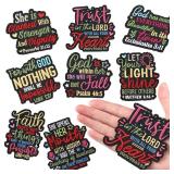 Lyrow 8 Pcs Christian Iron on Patches Bible Faith Verse Patches for Women 3 Inch Inspirational Motivational Religious Sew on Applique for Hat Backpack Jacket DIY Accessories Gift(Colorful)