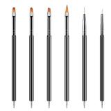 Artdone Nail Dotting Tools 6PCS Double-ended Nail Art Brushes Kit Nail Art Gel Polish Liner Brushes Design Pen For Nail Drawing And Nail Paint Brushes Small Detail Brushes