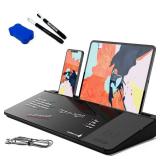 DeskBoard Buddy Desktop Whiteboard + 2 Markers (Black with Wireless Charger)