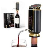 Newise Luxurious 3-in-1 Electric Wine Aerator, Dispenser & Vacuum Pump - Wine Preservation System - Gifts for Women Wife Men Husband(Black/Gold)