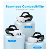 NinjajoyOX Head Strap for Meta Quest 3S/Quest 3/Quest 2, Adjustable Elite Strap Replacement for Enhanced Comfort Support for VR Headsets with Head Soft Cushions