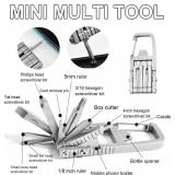 Mini Multi Tool Self - 12 in 1 Portable Keychain Mini tool, Multi Tool Jaw Breaker Mini Tool With Needle Nose Pliers Bottle Opener Phone Holder Screwdriver Carabiner For for Outdoors Camping