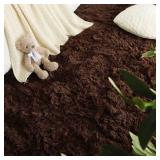 LOCHAS Luxury Round Fluffy Area Rugs for Bedroom Kids Girls Room Nursery, Super Soft Circle Rug, Cute Shaggy Carpet for Children Living Room, 4x4 Feet Brown