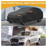 Partuto Car Cover Waterproof All Weather Sun Rain Protection Full Exterior Cover for Honda HR-V Black with Left Side Zippers
