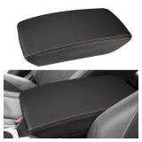 INTGET for 2026 Subaru Crosstrek/Impreza Accessories 2024 2025 Center Console Armrest Cover Leather Car Crosstrek Arm Rest Box Lid Middle Console Seat Cover Protector (Orange Stitches, 2024+)